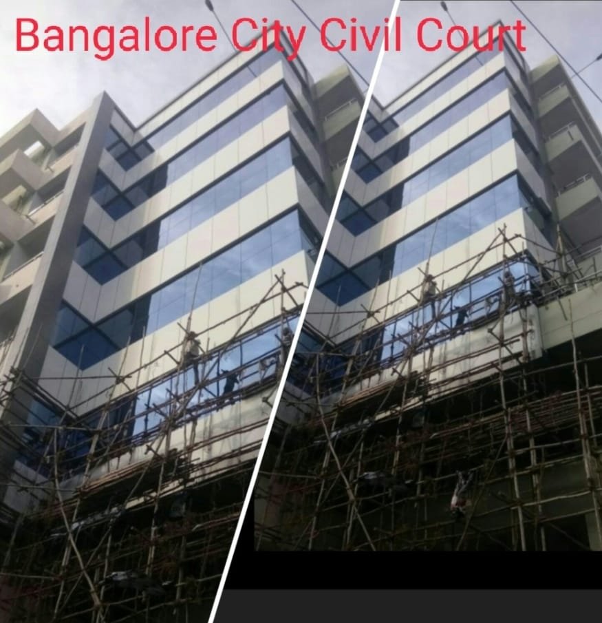 Bangalore City Civil Court Building Exterior, exterior works by Dhrithi Infra