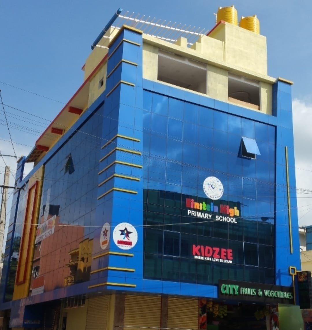 Contemporary School Building Exterior Design, exterior works by Dhrithi Infra