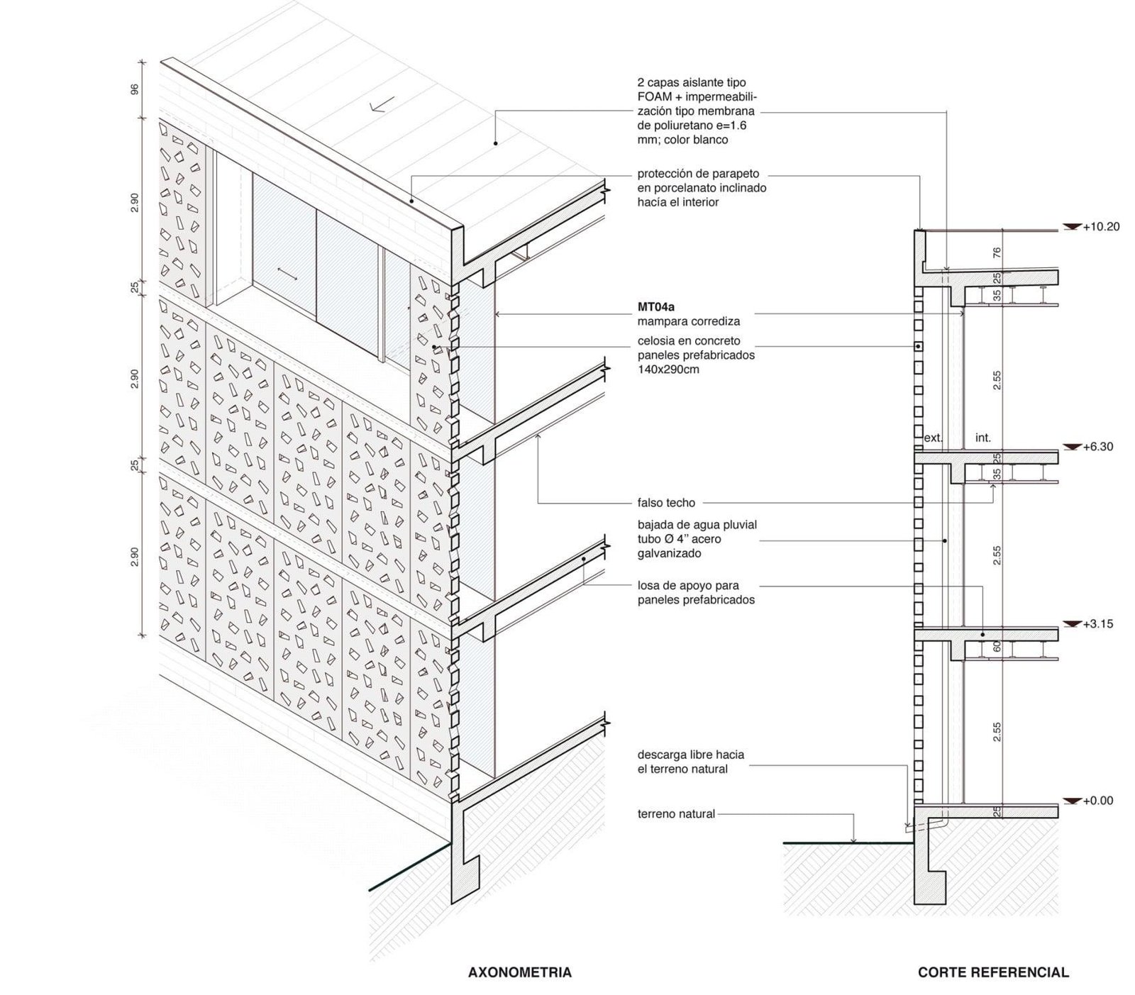 Facade drainage detail