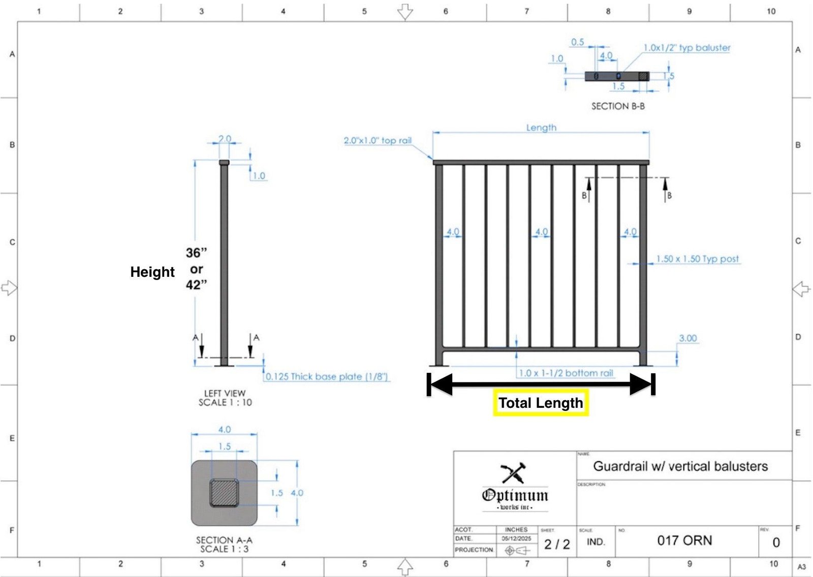 Shop drawing sent for approval