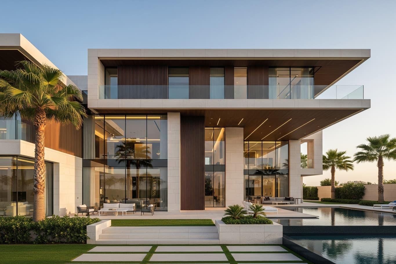 Villa elevation, completed