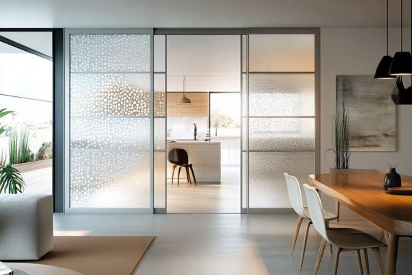 Frosted etched glass finish