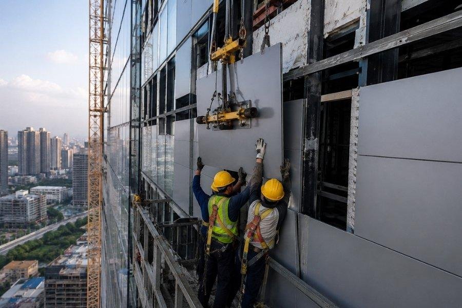 Framing and panel fixing during the main build