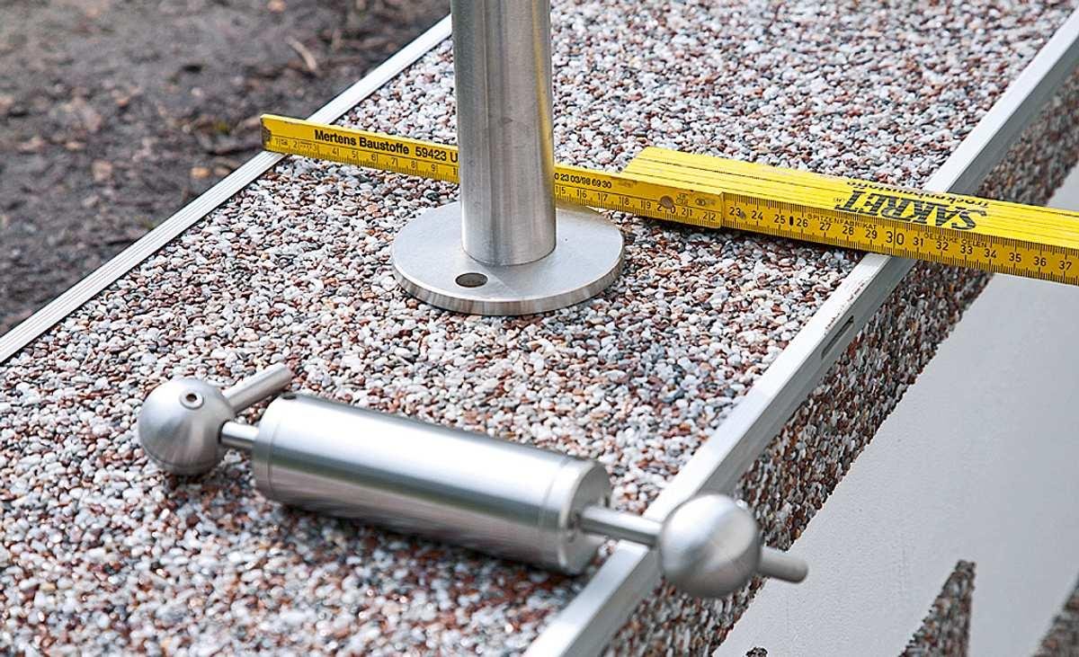 Railing posts cut to height
