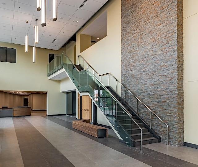SS glass balustrade with toughened glass panels
