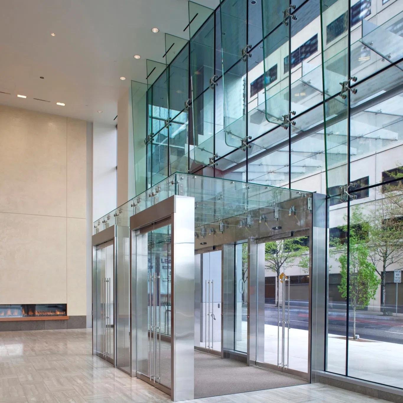 Spider glazing with stainless steel fittings
