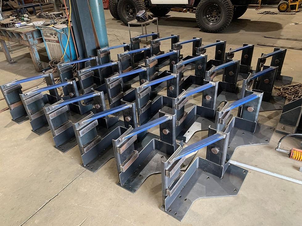 Steel support frame and brackets